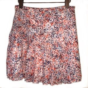 BANANA REPUBLIC pleated cross mini skirt floral 0